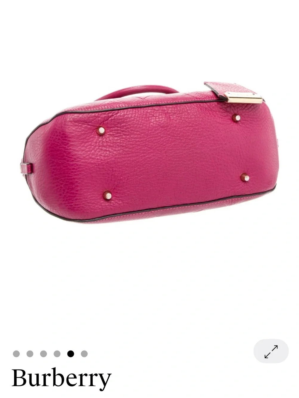 Burberry Heritage Grain Hot Pink Quilted Leather Bowling Satchel Gold Hardware
